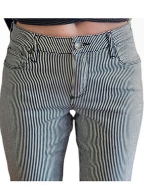 kut from the kloth reeze black white Charlotte striped jeans ankle straight legs